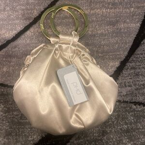Cream and Gold phd designer Italian Treated Nylon Women's Clutch
